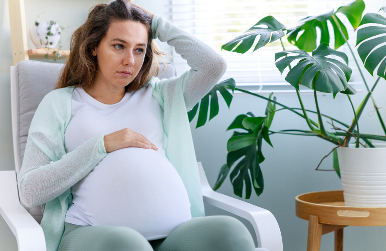 Pregnant women hold their bellies, emphasizing the need for support and treatment for pregnant women with substance use disorders to ensure maternal and fetal health